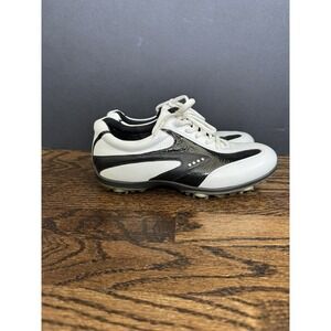 Ecco Hydromax Golf Shoes Womens Size 37  White/Black Lace Up Cleat